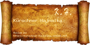 Kürschner Hajnalka névjegykártya